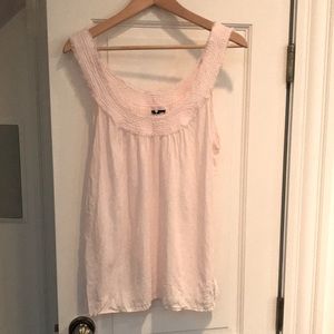 Isda Tank in Lightweight Fabric with distressed detail in Baby Pink Size Large